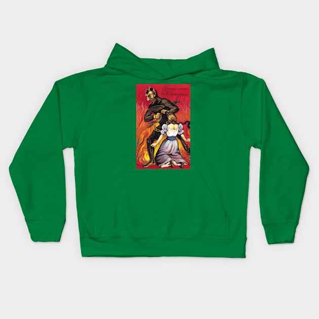 Gruss Vom Krampus Kids Hoodie by The Curious Cabinet